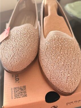 Skechers Women's Sparkle Knit Slip-On Flats - Light Pink